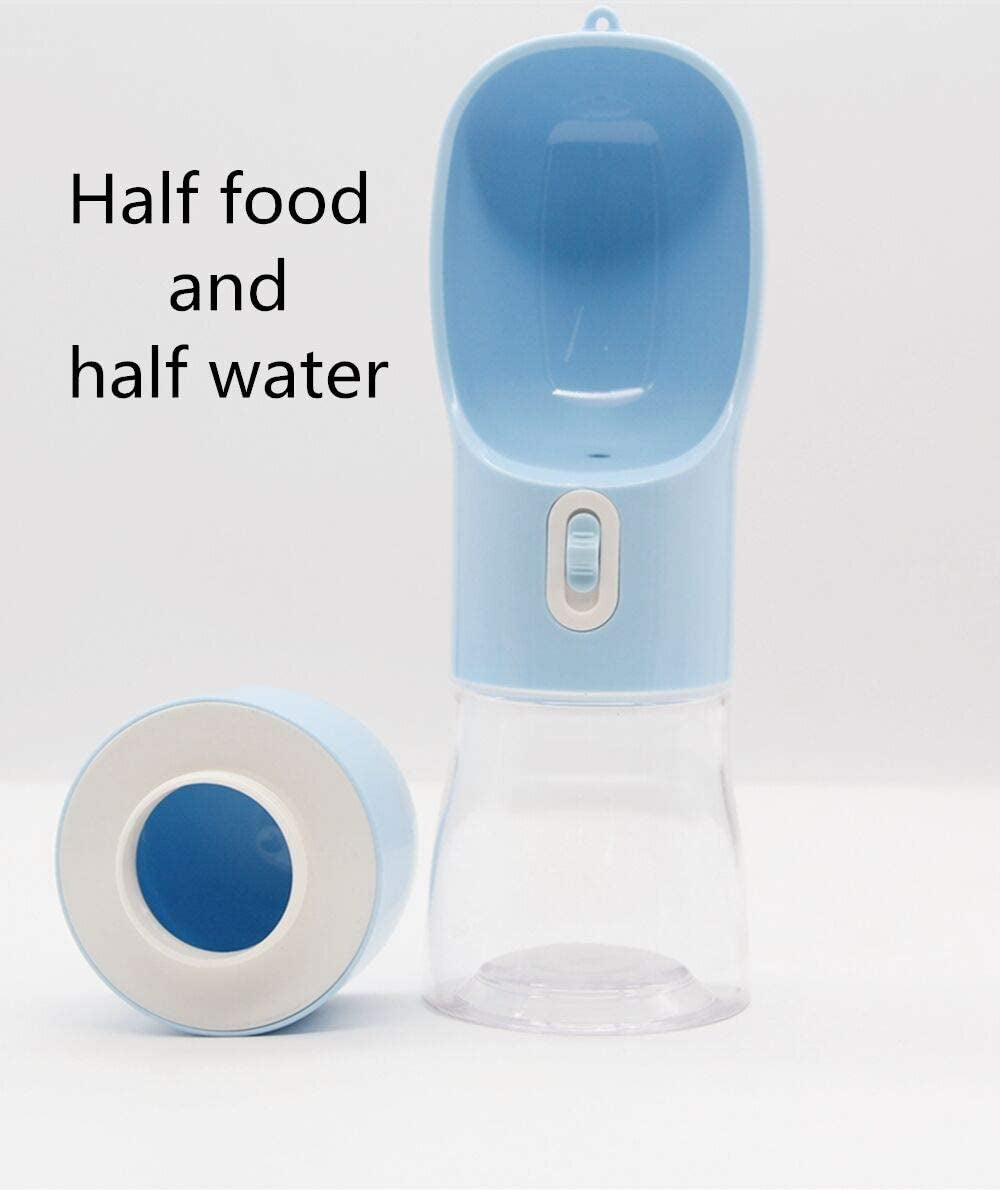 Portable Dog Water Bottle - Multifunctional Outdoor Pet Dispenser for Walking Traveling Hiking Dog&Cat Drinking Bottle and Dish Bowl -Blue