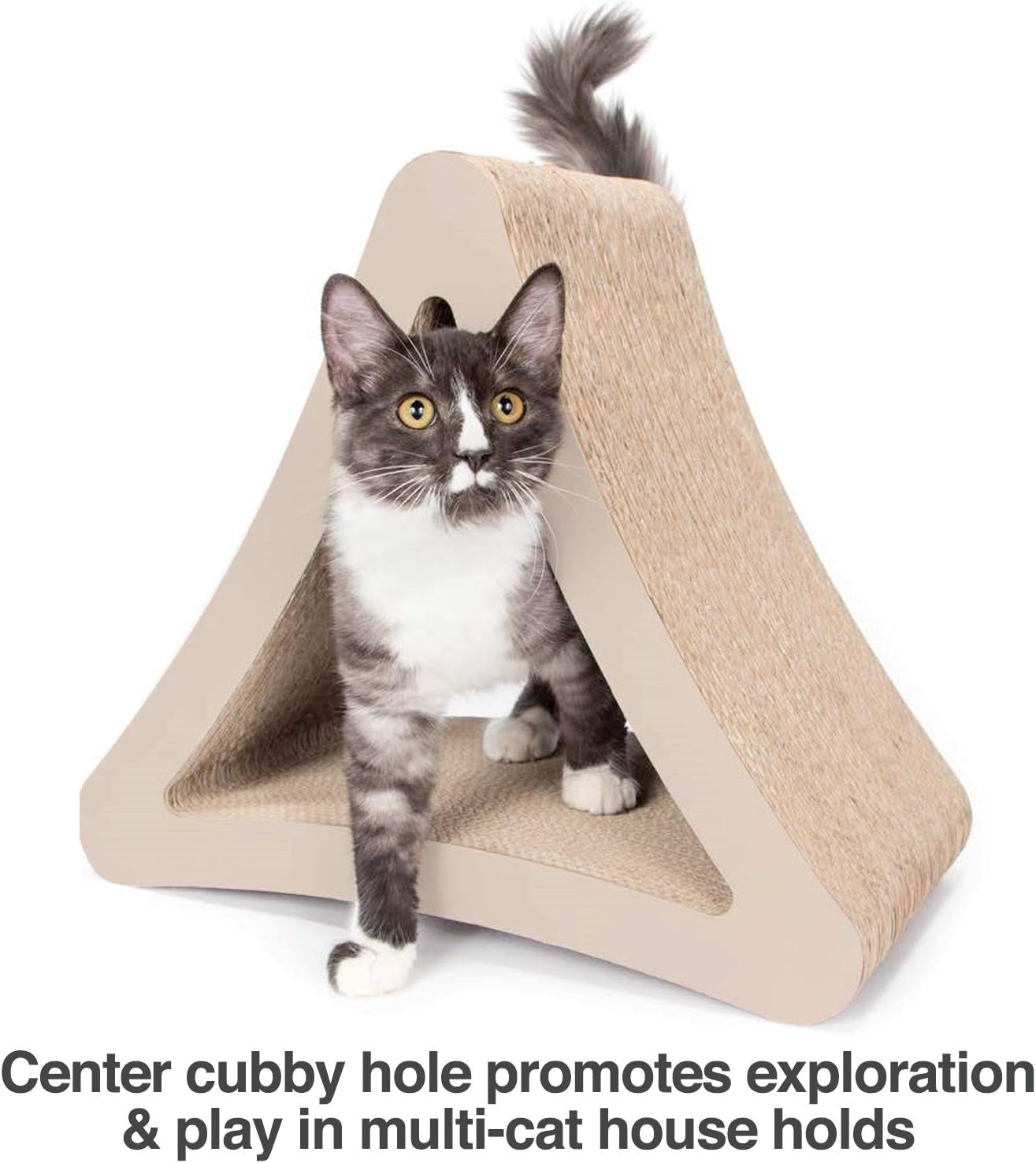 3-Sided Vertical Cat Scratching Post | Available in 18” & 24” | Multiple Angle Cat Scratching Pad, 6 Usable Sides. Scratch, Play, & Perch | 100% Recyclable Cardboard Cat Lounge. 1 Yr Warr