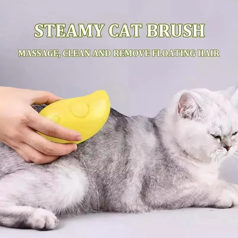 Cat Steam Brush Steam Brush 3In1 Electric Spray Cat Hair Brush Massage Pet Beauty Massage Comb Soft Silicone Hair Removal Comb