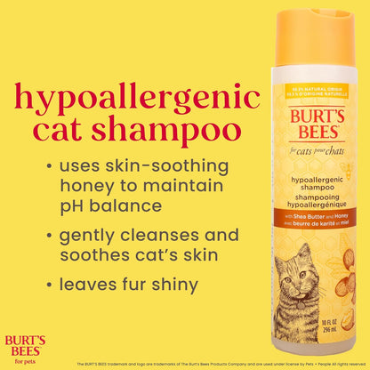 Cat Hypoallergenic Shampoo with Shea Butter & Honey | Moisturizing & Nourishing Cat Shampoo | Cruelty, Sulfate & Paraben Free, Ph Balanced for Cats - Made in USA, 10 Oz - 2 Pack